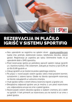 rezervacija in plačilo igrišč v sistemu Sportifiq
